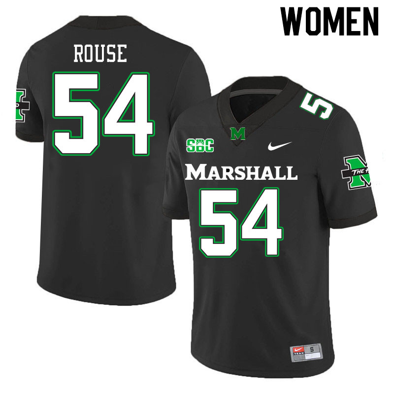 Women #54 Shawn Rouse Marshall Thundering Herd SBC Conference College Football Jerseys Stitched-Blac